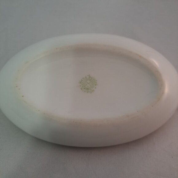 Nippon Hand Painted Porcelain Boat Shaped Dish Windmill Scene Accent - Picture 9 of 13